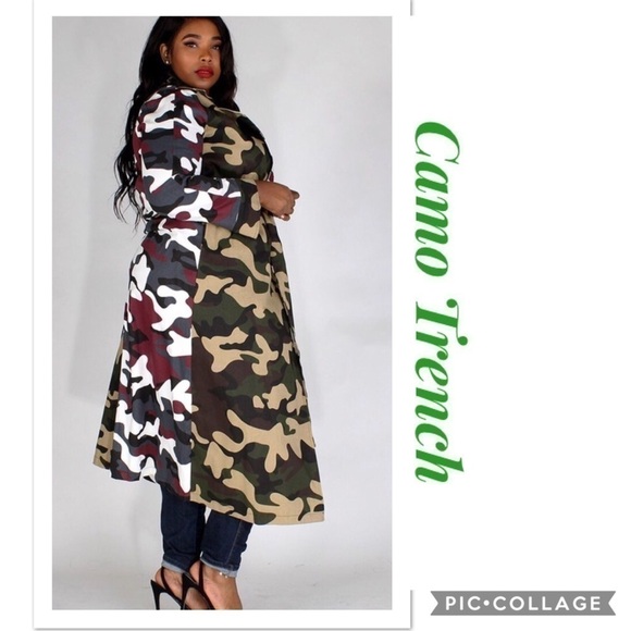 1 Left!!! Diva Plus Camouflage Trench - Picture 3 of 3
